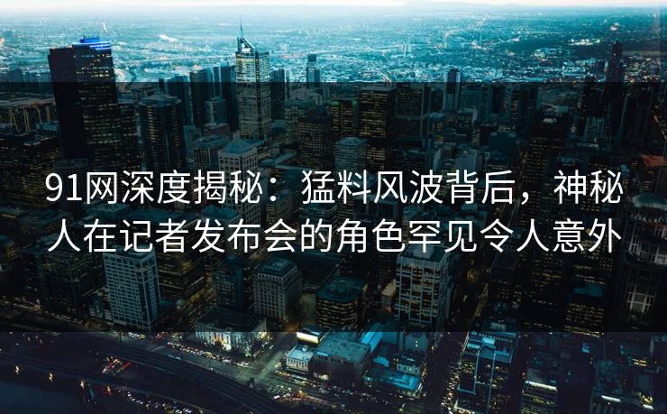 91网深度揭秘：猛料风波背后，神秘人在记者发布会的角色罕见令人意外