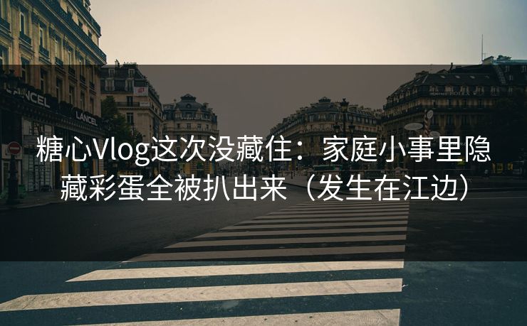 糖心Vlog这次没藏住：家庭小事里隐藏彩蛋全被扒出来（发生在江边）