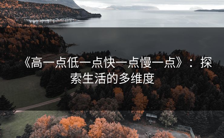 《高一点低一点快一点慢一点》:探索生活的多维度 《高一点低一点快一点慢一点》:探索生活的多维度