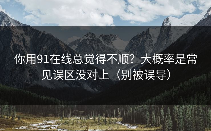你用91在线总觉得不顺?大概率是常见误区没对上(别被误导) 你用91在线总觉得不顺?大概率是常见误区没对上(别被误导)